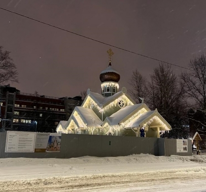 Малый храм на Крестовском. Подсветка